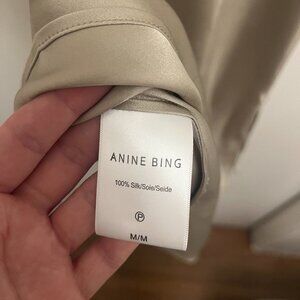 ANINE BING Bar silk-satin midi skirt